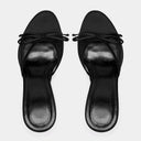 BLACK OAKED HEELED SANDALS