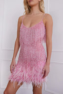 FEATHER MINI DRESS
